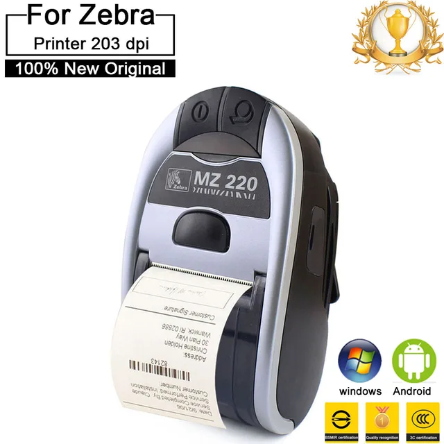 Special Price 10 pcs Brand New Original portable thermal printer For Zebra MZ220 203 dpi Wireless Bluetooth Mobile ticket thermal printer 80mm