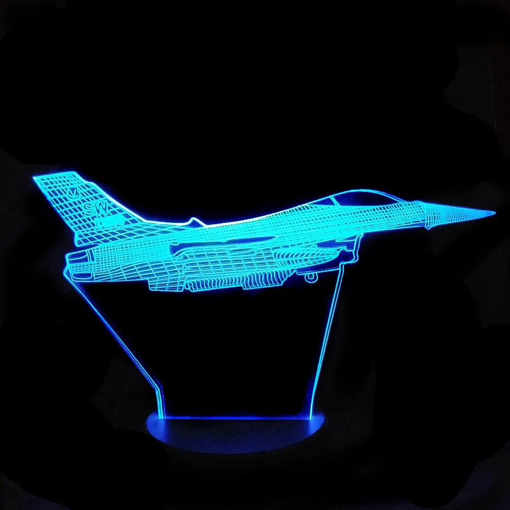 3D лампа в виде самолета декоративный светодиодный светильник для спальни 7