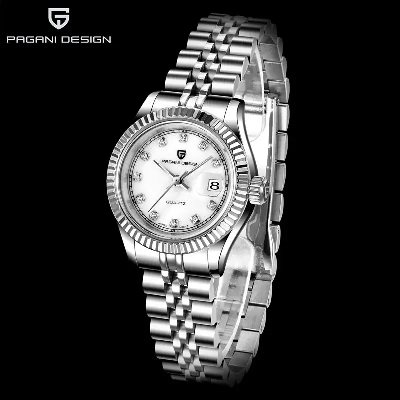 PAGANI Дизайн Новые Топ Брендовые женские часы модные повседневные женские часы Кварцевые водонепроницаемые Роскошные часы Relogio Feminino+ коробка - Цвет: silver white