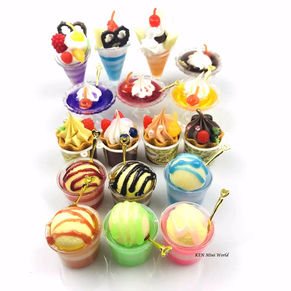 2 шт./лот 1/6 весы милые миниатюрные мороженого 4 стиля мороженое мяч вид Еда для куклы Декор игрушки для детей
