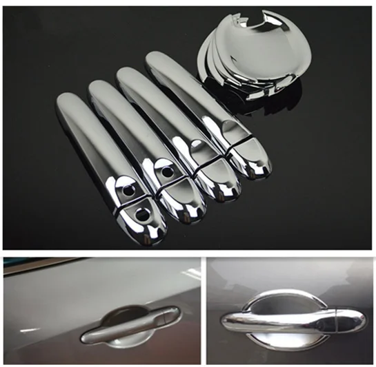 

Chrome Car Door Handle + Cup Bowl Cover With Two Smart Entry Buttons For Nissan Cube 2009 2010 2011 Nissan Juke 2011 - 2014