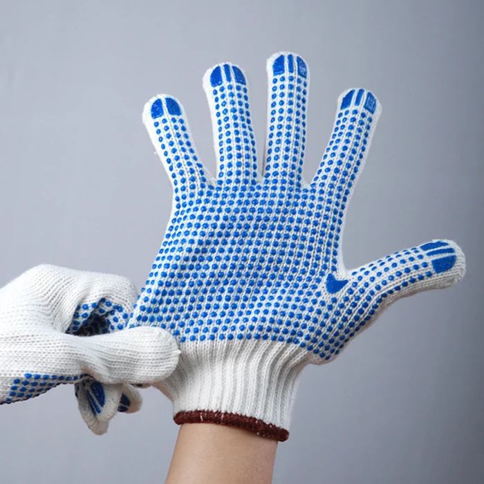 

High quality cotton yarn gloves slip point of plastic dipping wear point bead dispensing operation