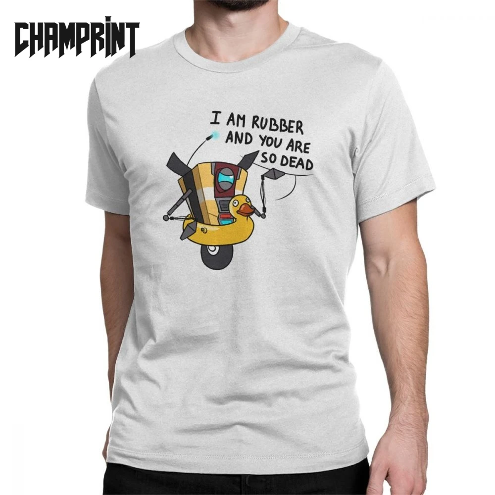 

Claptrap Borderlands Men's T Shirt Team Weapon Game Vintage Tees Short Sleeve Crew Neck T-Shirt 100% Cotton Plus Size Clothes