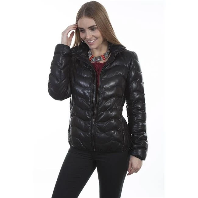 Scully L620 198 S Womens Black Premium Lamb Ribbed Jacket Small