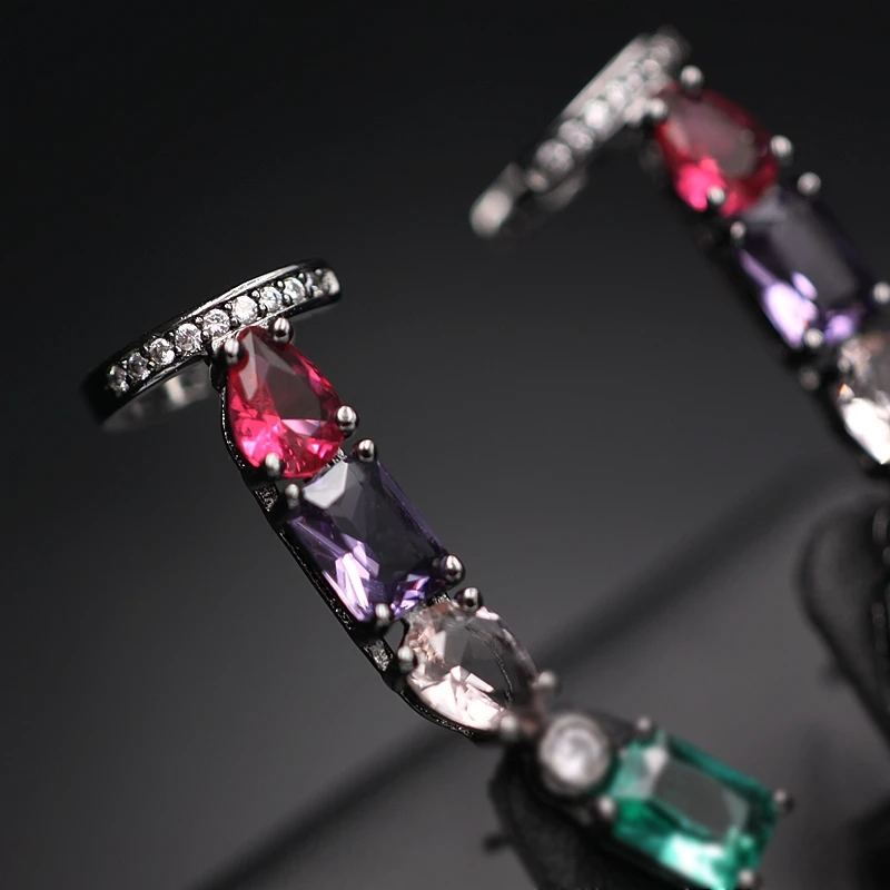 Многоцветные серьги-гвоздики с цирконием, прозрачное стекло, запонки для ушей, женские серьги для женщин, ювелирные изделия, подарки