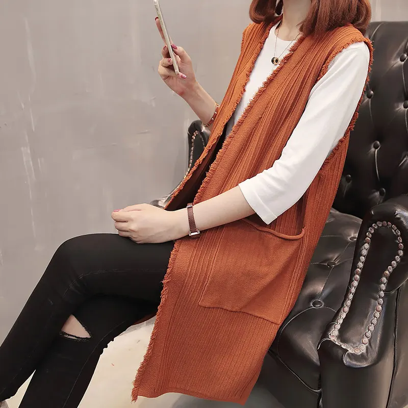 

7809 (five of eight on a 6) will the new pure color sleeveless knitted vest 42