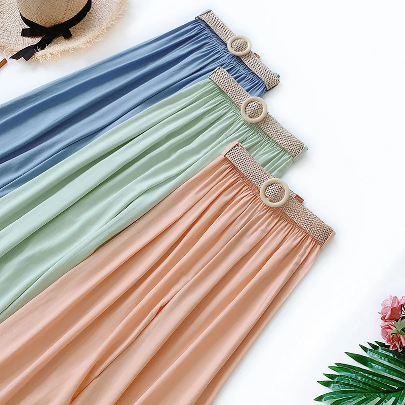 Wasteheart Summer Women Fashion Blue Orange Long Loose Pants Wide Leg Pants High Waist Female Pants Casual Sweatpants Sashes Wasteheart Summer Women Fashion Blue Orange Long Loose Pants Wide Leg Pants High Waist Female Pants Casual Sweatpants Sashes