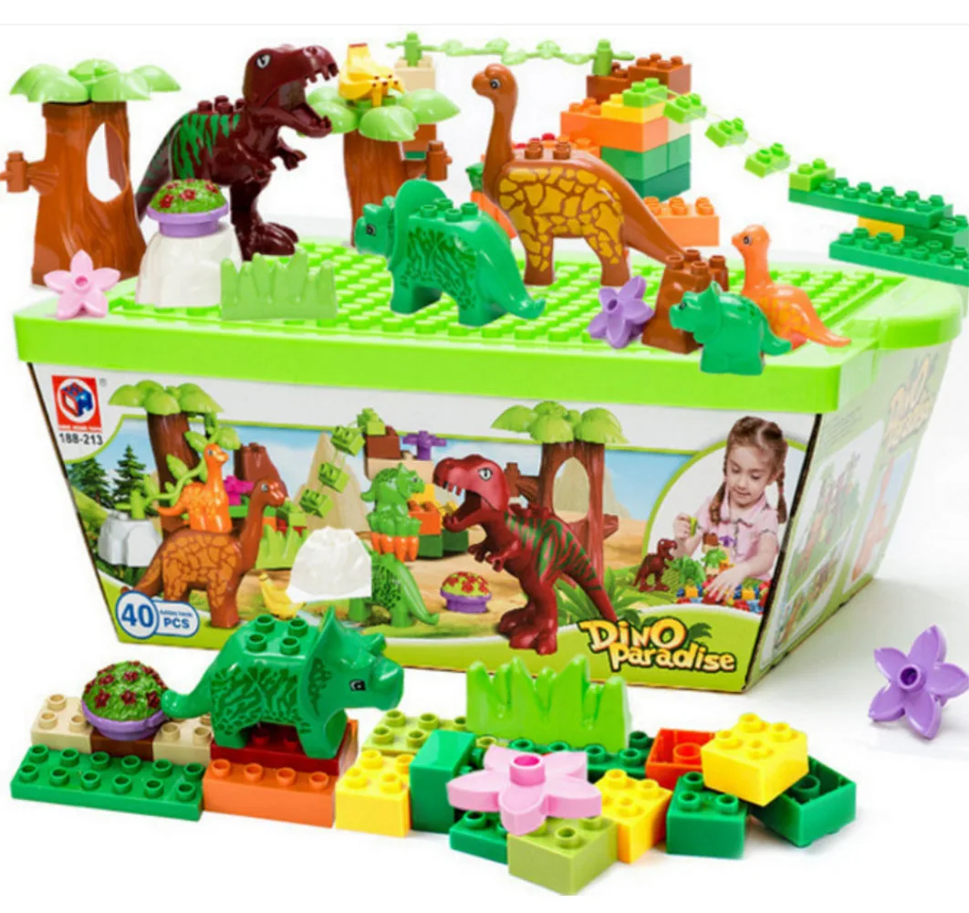 

Building Blocks Plastic Kids Toys Jurassic Dinosaur Figure Toy Learning Educational Pretend Playset Dinosaur World Park 40pcs