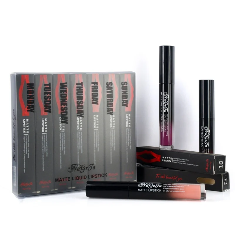 

7Pcs/set Matte Lipsticks Does Not Faded Liquid Lip Gloss Moisturizer Lipgloss Lipstick Lip Makeup Maquiagem