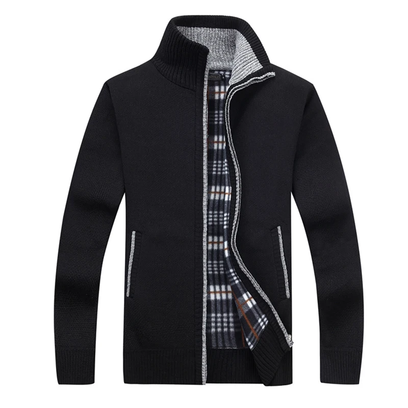 New 4XL 5XL Mens Fleece Sweate Autumn Winter Warm Cashmere Dress Slim Fat Wool Zipper Casual Sweater Men Knitted Coat AG1383 New 4XL 5XL Mens Fleece Sweate Autumn Winter Warm Cashmere Dress Slim Fat Wool Zipper Casual Sweater Men Knitted Coat AG1383