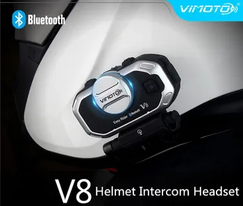 

Vimoto V8 Motorcycle Helmet Intercom Bluetooth Headset Motorbike BT Interphone simultaneously Connect 2 Bluetooth High-fidelity