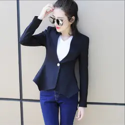 Корейский Офисные женские туфли Блейзер Для женщин модная одежда с длинными рукавами лучшие работы элегантные вечерние короткая Униформа