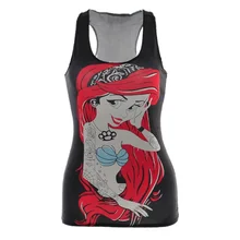Women Cartoon Sports Tank Tops Lady Sexy Sleeveless T Shirt Clothes Elastic Yoga Running Vests Camisole Girls Digital Print