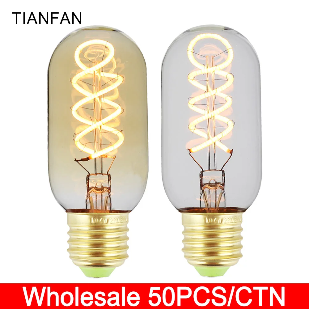 Wholesale 50PCS/CTN T45 decorative light bulb vintage amber led