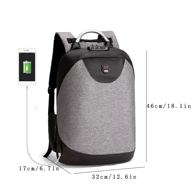 Yurnero hombres Mochila para portátil Mochila 15,6 negocios Mochila con Usb resistente al agua Oxford Anti-robo de la escuela Mochila gris Yurnero hombres Mochila para portátil Mochila 15,6 negocios Mochila con Usb resistente al agua Oxford Anti-robo de la escuela Mochila gris