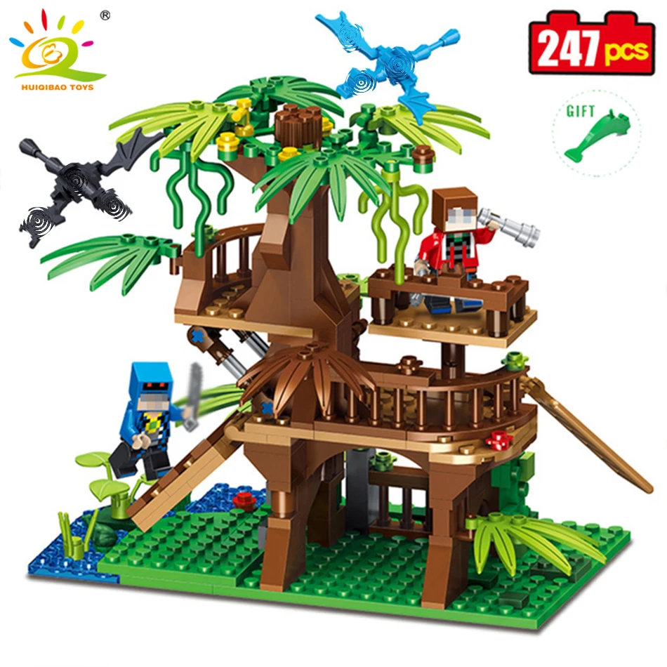 

My World Forest House Building Blocks Compatible Legoed Minecraft City Action Figures Toy Enlighten Brick For Kids Gifts Friends