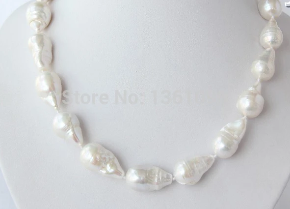 

00589 big 28mm baroque pink keshi reborn freshwater cultured pearl necklace