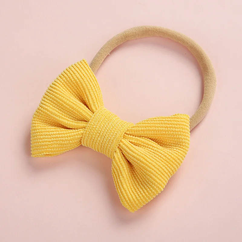 Baby Headband Bow Headbands For Girl Corduroy Head Band Thin Nylon Hairband Newborn Kids Toddler Hair Accessories Spring Summer baby accessories doll	 Baby Accessories