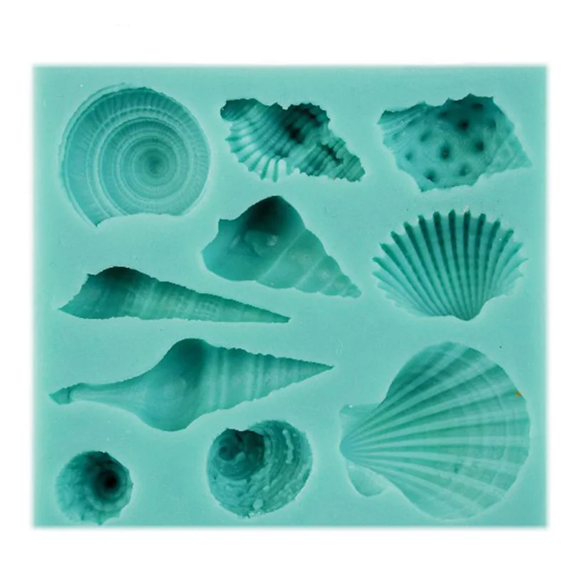 

Liquid Fondant Silicone Marine Organism Mold Conch Ocean Shell Cake Decoration Accessory Tool Random color