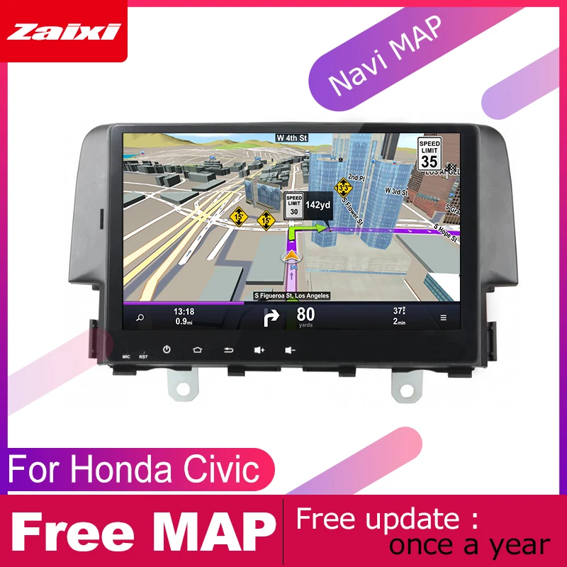 Top ZaiXi For Honda Civic 2016~2019 Car Android Multimedia System 2 DIN Auto Player GPS Navi Navigation Radio Audio WiFi 2