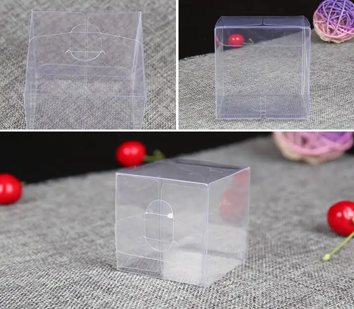 50PCS Wedding Favor Clear PVC Box 8x8X8CM Event Party Supplies Transparent Waterproof Packing Boxes Gift Toys Perfume Box  1
