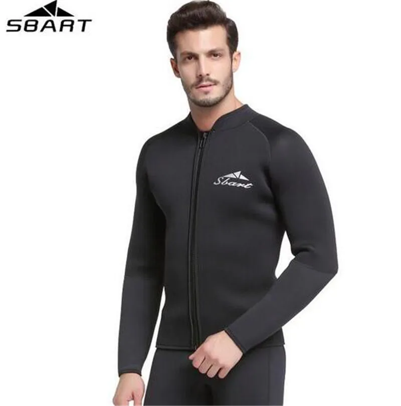 SBART 5MM Neoprene Wetsuit Jacket Mens Long Sleeve Drysuit Triathlon