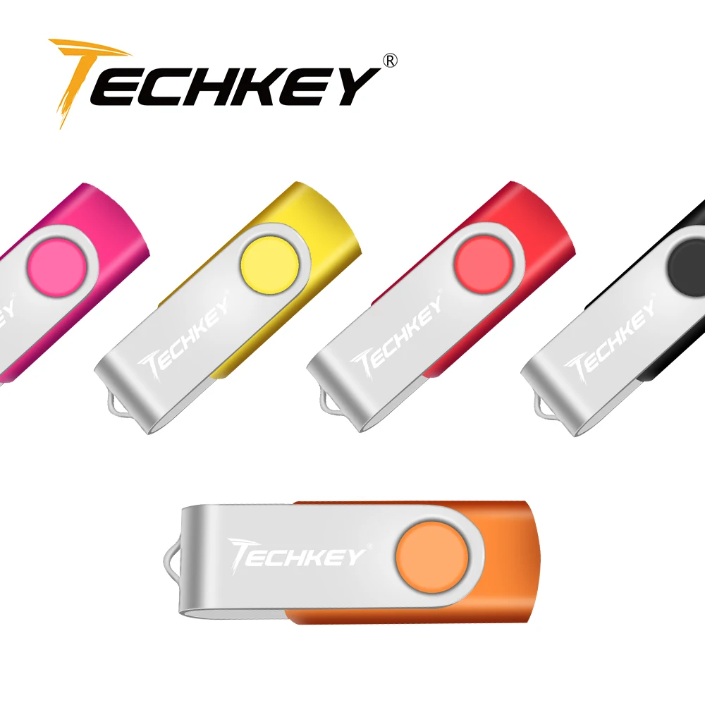 

USB Flash Drive 128GB TECHKEY pendrive pen drive 64GB 32GB thumb drive 8GB 4GB micro cel memoria usb memory stick gift u disk