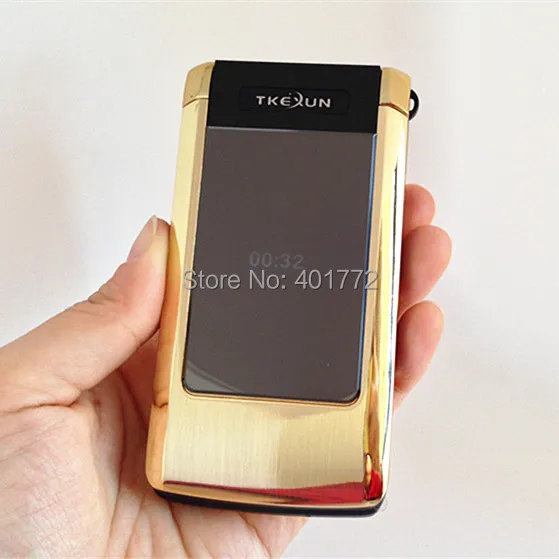 Оригинальный TKEXUN T10 Флип Сенсорный Экран Металл Телефон Двойной Раскладушка Моды