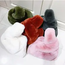 Зимняя Повседневная Сумка-тоут, модные меховые сумки для женщин, меховая сумка-клатч, плюшевая пышная сумка для покупок, дорожная сумка, меховое ведро