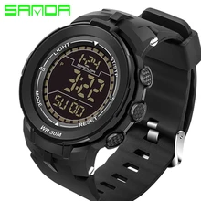 SANDA мужские спортивные часы Топ бренд класса люкс для дайвинга цифровые светодиодные армейские часы мужские модные повседневные электронные наручные часы для мужчин