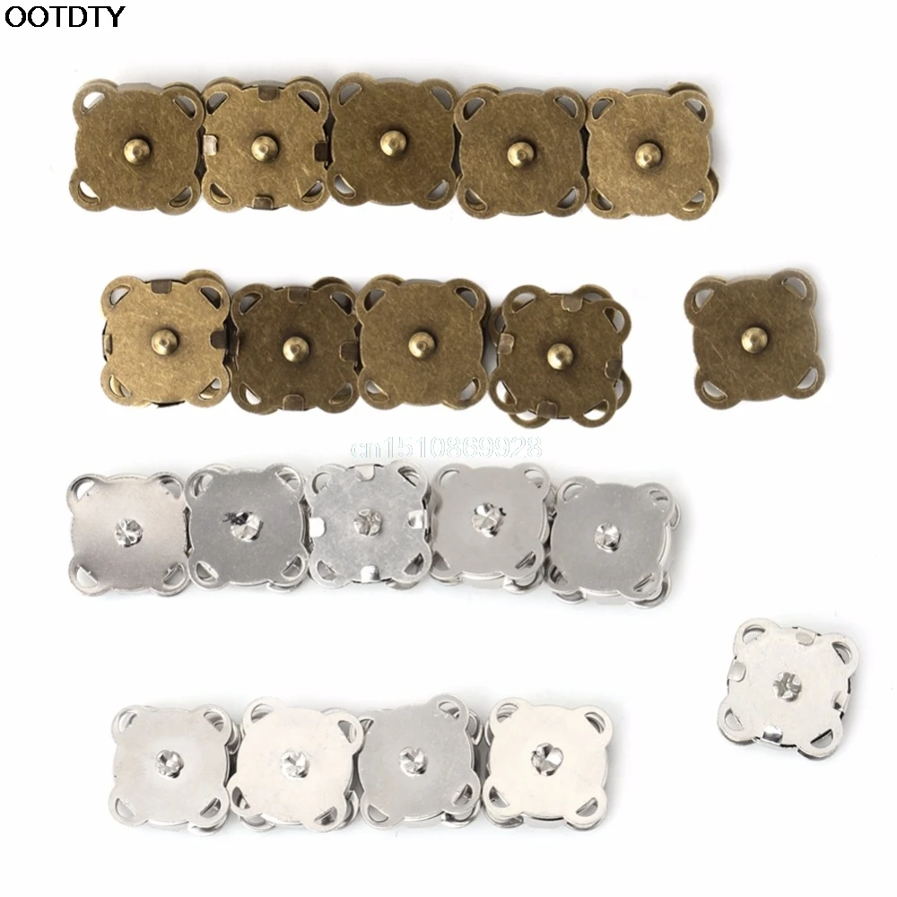

10PCS14/ 18mm DIY Magnetic Snaps Purse Clasp Closures Metal Button Bag Craft