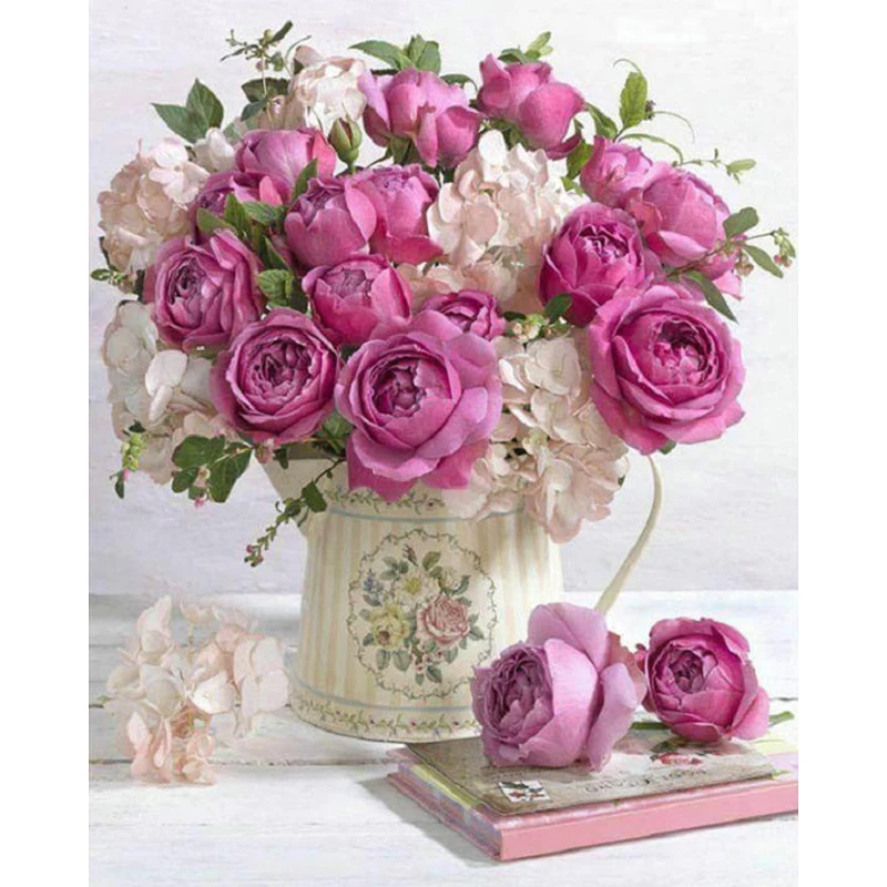 

YIKEE Diamond Embroidery Flower Vases Home Decor Full Square/Round Drill Resin DIY Mosaic Diamond Painting k291