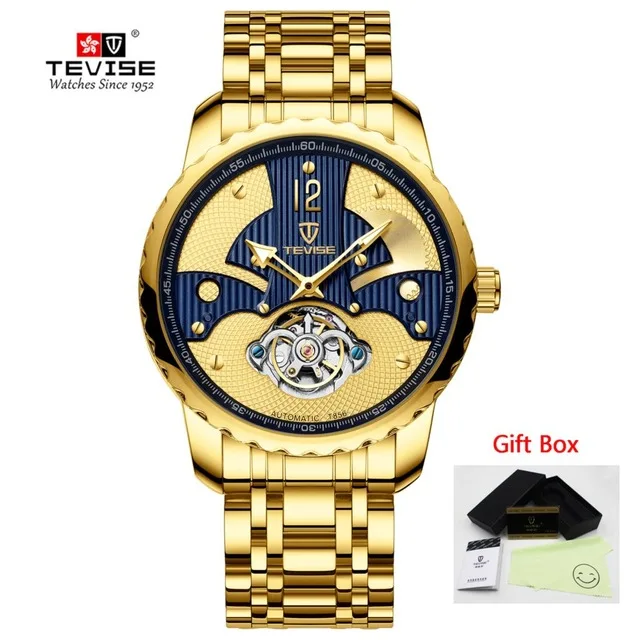 

Tevise Men's Automatic Mechanical Watches Men Luxury Golden Top Brand Skeleton Tourbillon Male Wrist watch Relogio Masculino