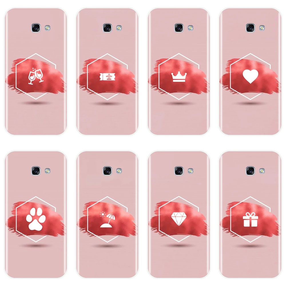 

Soft Phone Case For Samsung Galaxy A6 A8 Plus 2018 Pink Heart Silicone Back Cover For Samsung A6 A7 A8 2018 A3 A5 2016 2017 Case