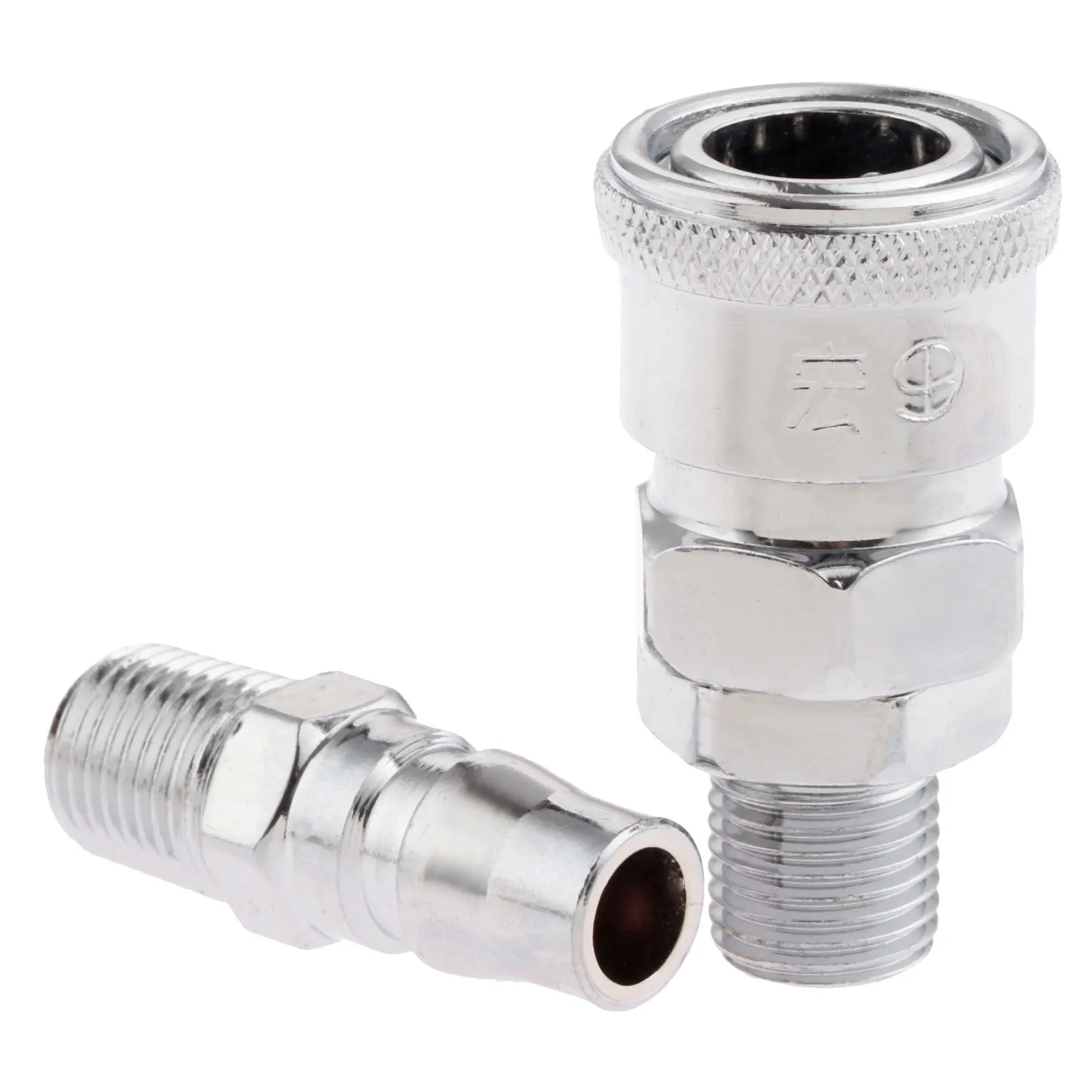 Euro Air Line Hose End Coupler Connector Fitting Bayonet Socket Push In 8mm 2 Pc