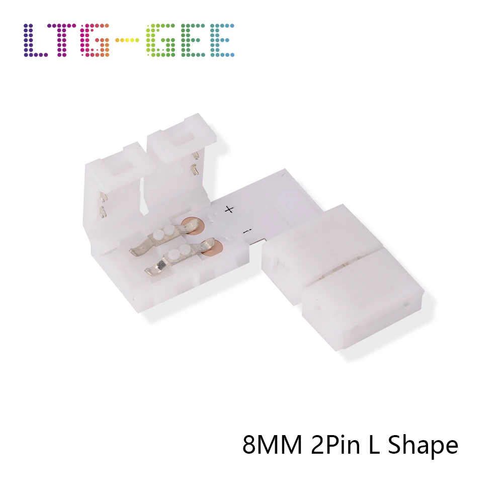 LTG GEE 5 шт. Бесплатная пайка светодиодный разъем 2PIN 4PIN 5PIN l образный угловой для 8 мм