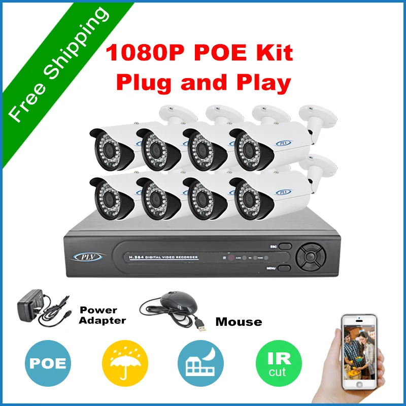 imágenes para 1080 p Cámara IP PoE NVR Grabador de Video 8CH Sistema de Seguridad Del Sistema Kit de Sistema de 8 Canales POE NVR 2.0MP Cámara Bala CCTV Sistema imágenes para 1080 p Cámara IP PoE NVR Grabador de Video 8CH Sistema de Seguridad Del Sistema Kit de Sistema de 8 Canales POE NVR 2.0MP Cámara Bala CCTV Sistema