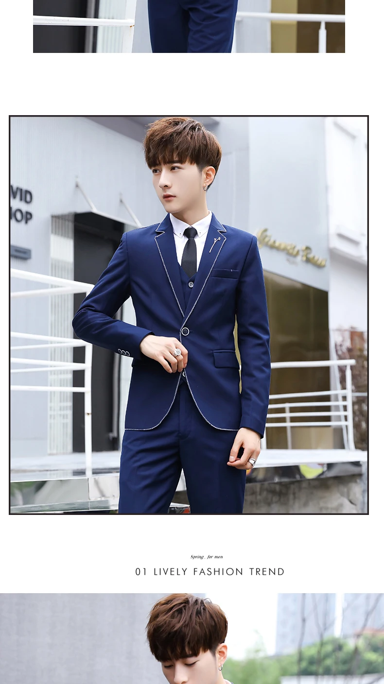 Новый Для мужчин блейзеры жакет; короткая куртка Бизнес Повседневное, на одной пуговице, корейский стиль Slim Fit Красивый куртки C32