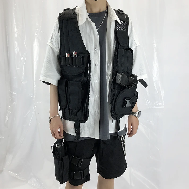

Men Military Tactical Vest Adjustable Hip Hop Street Hunting Vest CS Detachable Clothing Colete Tatico Function Multi-pocket
