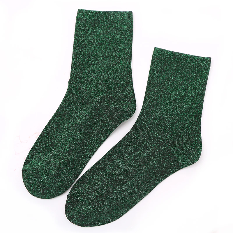Arherigele/1 пара блестящих однотонных женских носков, цветные короткие женские носки, осенне-зимние теплые хлопковые низкие носки, блестящие короткие носки