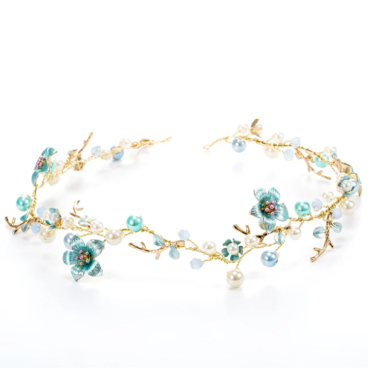  blue flower Headbands (6)