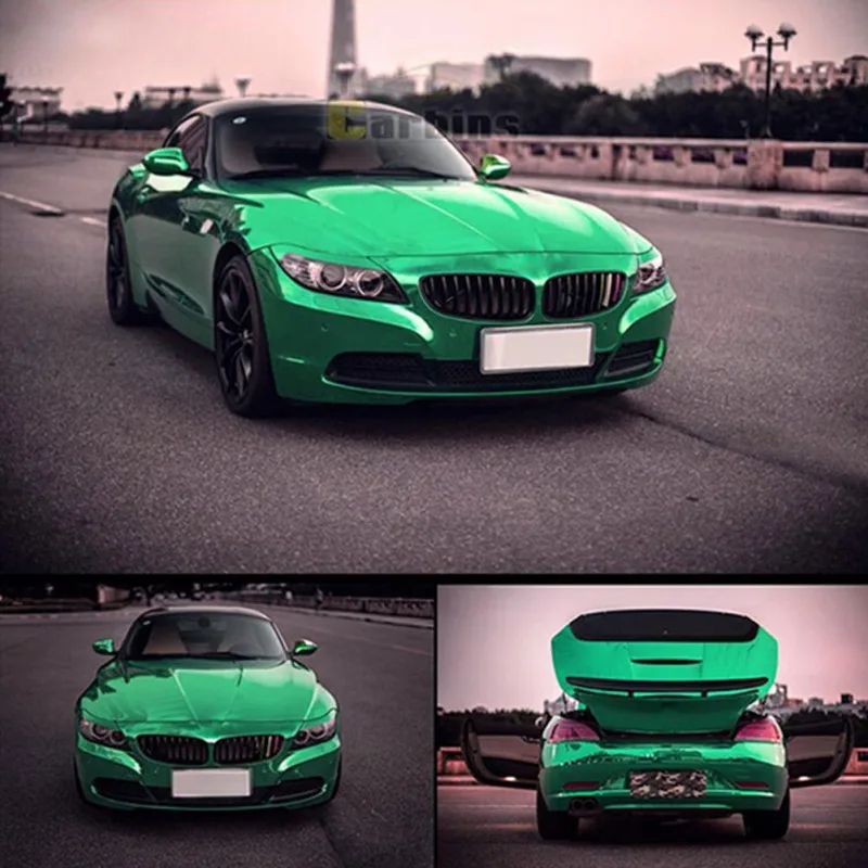 

Green Mirror Car Vinyl Film Wrap Color Change Car Body Sticker Decal Sheet Film