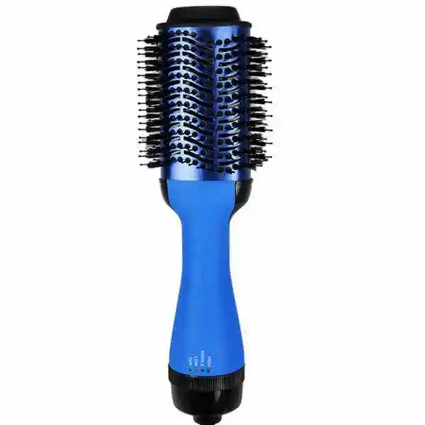 Многофункциональный фен для волос и объемная вращающаяся щетка для волос, роликовый вращающийся стайлер, расческа для укладки, выпрямление, завивка, Расческа с горячим воздухом - Цвет: blue