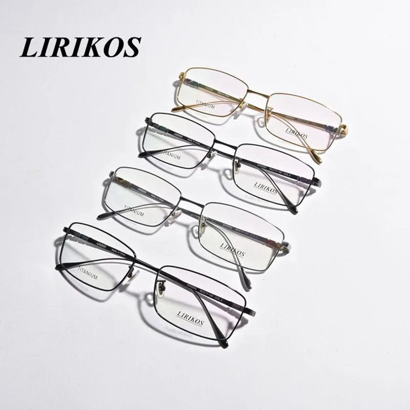 

LIRIKOS Pure Titanium Anti-Corrosion Business Men Reading Glasses Reading Clear Eye Lens male Spectacle Eyewear Four Colors