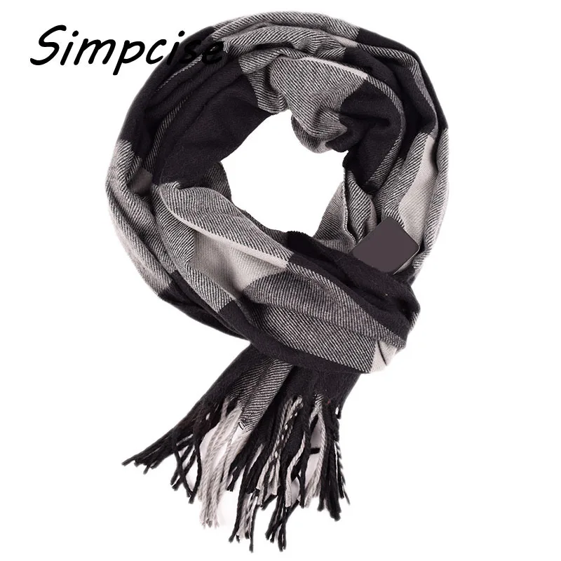 [Simpcise] 2017 New Winter Autumn Long Soft Acrylic Plaid Scarf Wrap Shawl Scarf Style Man Scarves A3A17535 mens snood scarf