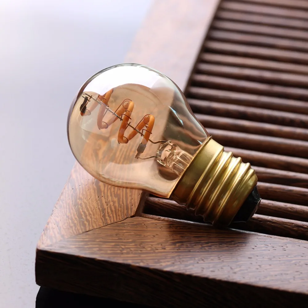 G45 Amber Форма, 3 W диммируемая лампа edison светодиодный спиральная нить, супер теплый 2200 K, E26 E27 базы, декоративные бытовые освещения