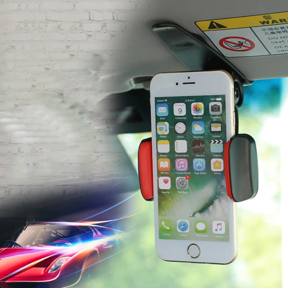 

Universal Car Creative Sun Visor Mobile Phone Holder Adjustable Mount Clip Mobile Smart Phone GPS Stand Bracket For GPS MP4
