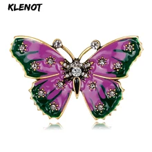 Ярко-розовые Броши-бабочки, булавка в виде животных и насекомых для женщин, Хрустальная брошь золотого цвета, эмалированная булавка, аксессуары для одежды, ювелирное изделие, подарок
