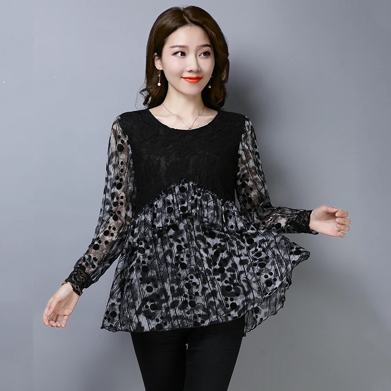 

YICIYA Leopard print blouse top women plus size XXXL 4XL 5XL large shirts long sleeve blouses ruffled 2019 spring ladies clothes