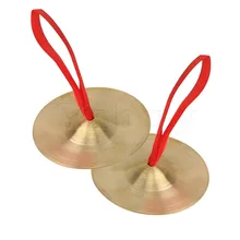 Yibuy Orff Instruments Copper Cymbals Child Musical Instrument Toy 9cm Diameter Gong 